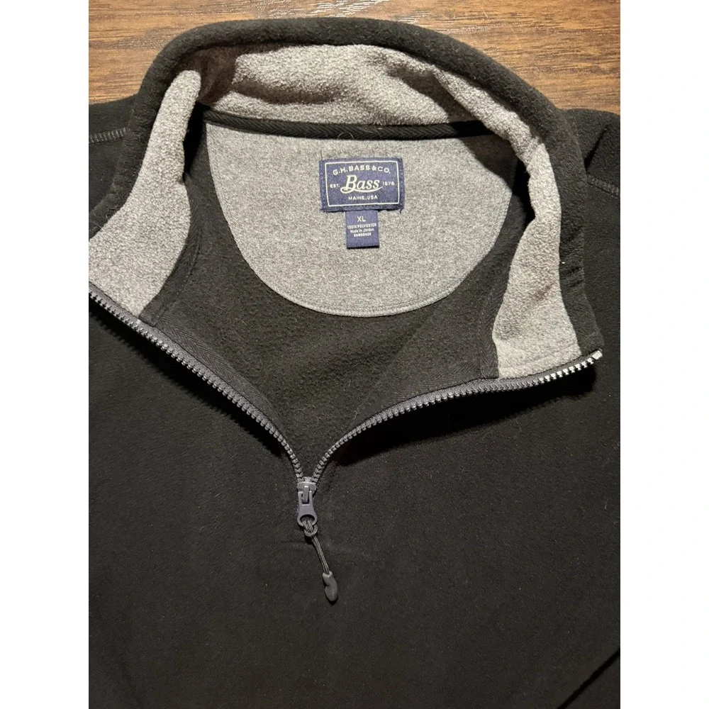 G.H.‎ Brass & Co Mens Sweater Xl pullover black 1/4 zip Outdoor Layers